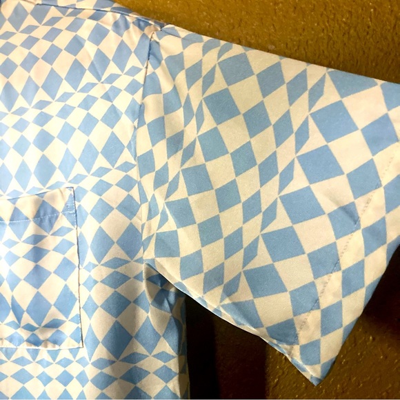 Unisex Pretty Garbage Button Down Funky Checkered Shirt. - Picture 4 of 9